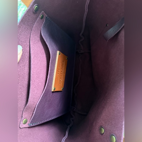 Portland Leather Goods Plum Leather Tote Bag - Picture 3 of 3